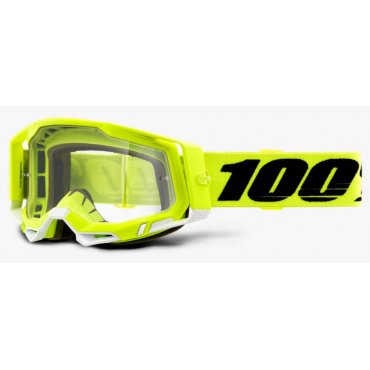 Окуляри 100% RACECRAFT 2 Goggle Fluo Yellow - Clear Lens