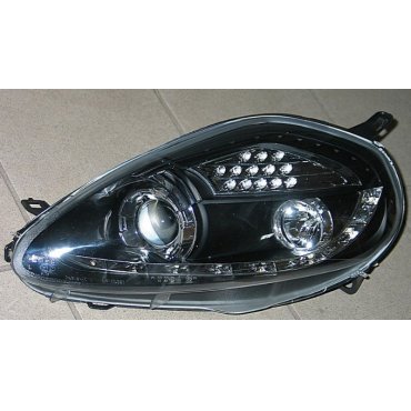 Fiat Grande Punto оптика передняя черная LED