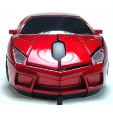 мышка компьютерная проводная Lamborghini красная