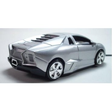 мышка компьютерная проводная  Lamborghini серебристая 