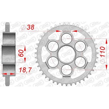 Зірка AFAM 520 Steel Chainwheel - Ducati [Silver]