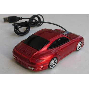 мышка компьютерная проводная Porsche красная