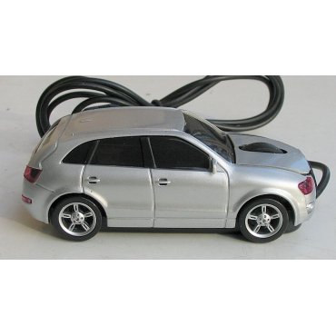мышка компьютерная проводная Audi Q5 серебристая