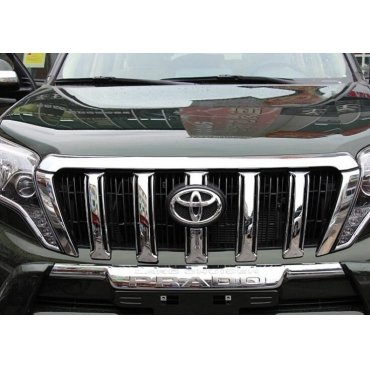 Toyota Prado 150 накладки хром на решетку радиатора