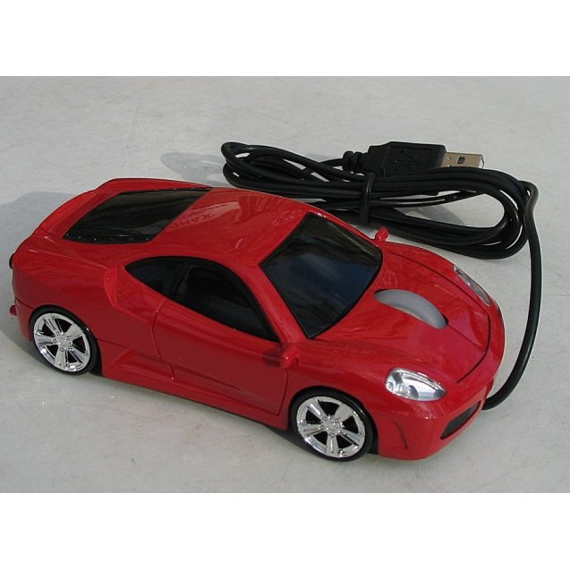 мышка компьютерная проводная Ferrari F430 красная