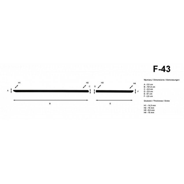 Молдинги на двери Automotiva F-43 / side door moldings