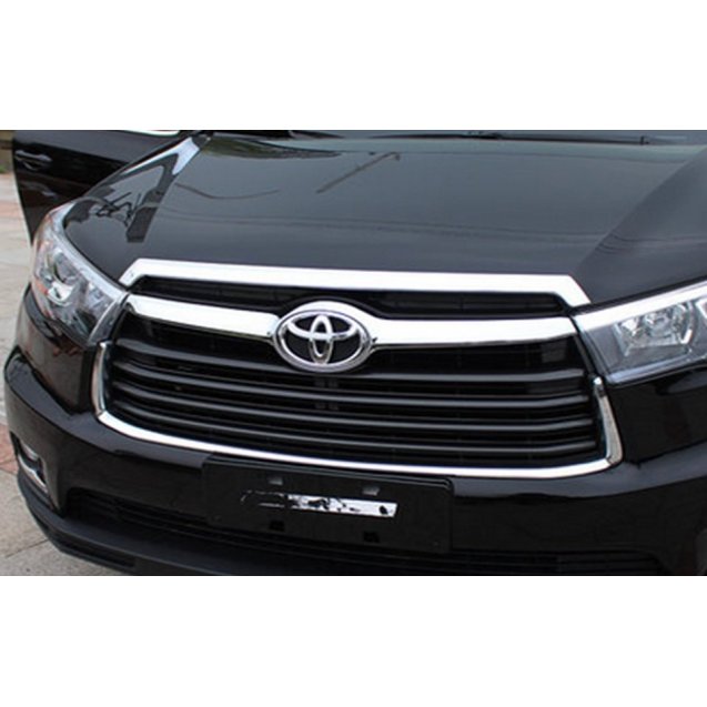 Toyota Highlander XU50 2014 накладка хром на капот длинная 