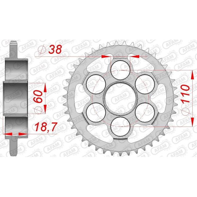 Зірка AFAM 520 Steel Chainwheel - Ducati [Silver]