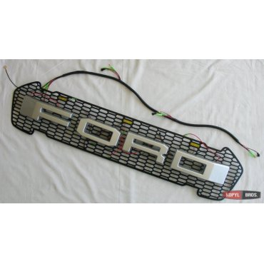 Ford Ranger T7 решетка радиатора LED габариты, LED лого Silver, стиль Raptor