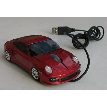 мышка компьютерная проводная Porsche красная