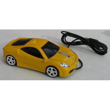 мышка компьютерная проводная Ferrari F430 желтая