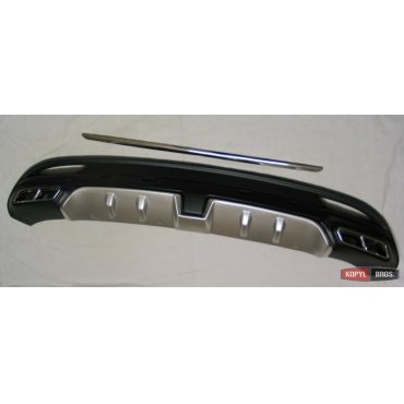 Hyundai Elantra MD 2012+ накладка на задний бампер диффузор Silver стиль F1