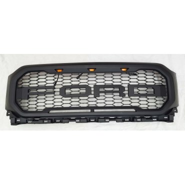Ford F150 Mk14 2021+ решетка радиатора с LED огнями в стиле Raptor без камеры KRN