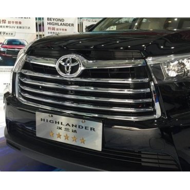 Toyota Highlander XU50 2014 накладки хром  на решетку радиатора  ABS