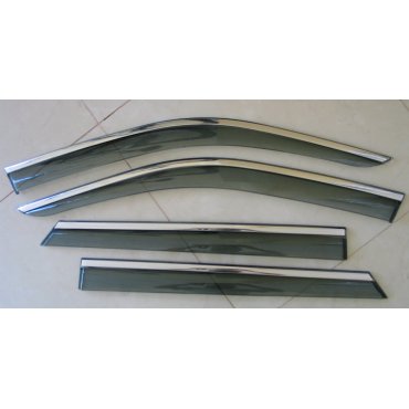 Skoda Fabia 3 ветровики дефлекторы окон ASP с молдингом нержавеющей стали / sunvisors