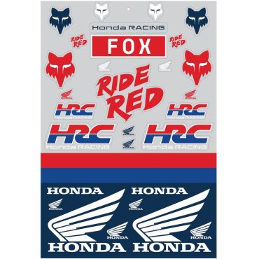 Лист наліпок FOX HONDA® TRACK PACK 12 Лист наліпок FOX HONDA® TRACK PACK 12
