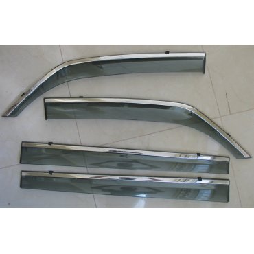 Mitsubishi Pajero Mk4 V73  2006+  ветровики дефлекторы окон ASP с молдингом нержавеющей стали / sunvisors
