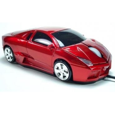 мышка компьютерная проводная Lamborghini красная