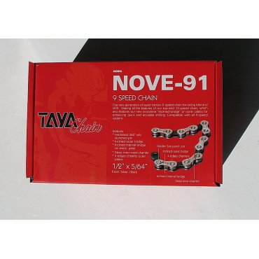 Ланцюг TAYA NOVE-91 Chain - 9sp (30m) [Silver/Black]